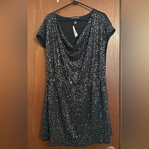 Lane Bryant Sequin Cowl Neck mini dress